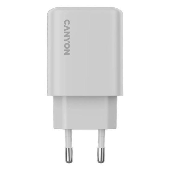Зарядно Canyon OnCharge 30CL, PD, 30W, USB-C x 1, EU стандарт, White