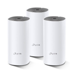 Безжична Wi-Fi система TP-Link Deco E4 (3-Pack), AC1200 Mesh, 867 Mbps (5 GHz) / 300 Mbps (2.4 GHz), 2 антени, Mu-Mimo, 2 x LAN
