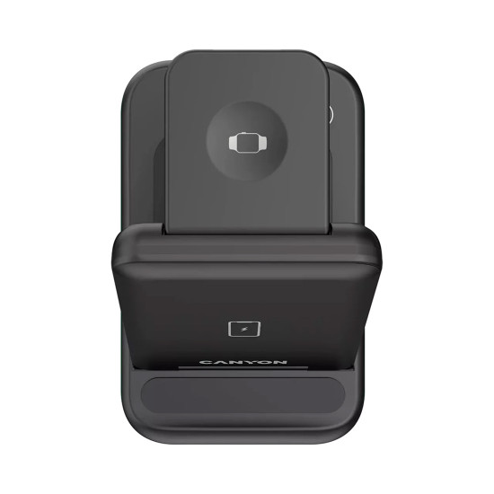 Безжично зарядно CANYON WS-304, 15W, 3 в 1, Black