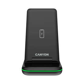 Безжично зарядно CANYON WS-304, 15W, 3 в 1, Black