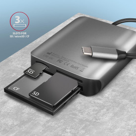 Четец за карти AXAGON CRE-S3C, SuperSpeed USB-C, UHS-II