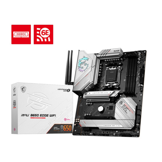Дънна платка MSI Mainboard Desktop MPG B650 EDGE WIFI, ATX, Socket AM5, 4x DDR5, 1x PCIe x16 4.0