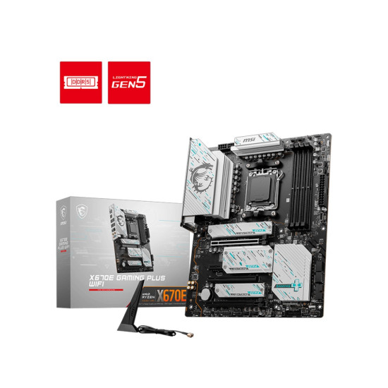 Дънна платка MSI X670E GAMING PLUS WIFI, ATX, Socket AM5, AMD X670, 4x DDR5, 1x PCIe 4.0/3.0 x16