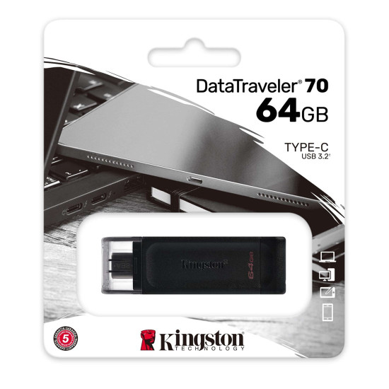 Флаш памет Kingston DataTraveler 70, 64GB, USB-C, 3.2 Gen 1