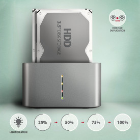 HDD докинг станция AXAGON ADSA-DC SuperSpeed, USB 3.2, 2.5 инча HDD / SSD, 3.5 инча HDD