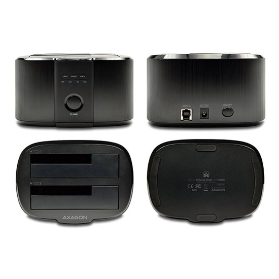HDD докинг станция AXAGON ADSA-ST, USB3.0, 2xSATA, 2.5 инча HDD / SSD, 3.5 инча HDD