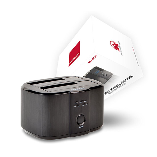 HDD докинг станция AXAGON ADSA-ST, USB3.0, 2xSATA, 2.5 инча HDD / SSD, 3.5 инча HDD