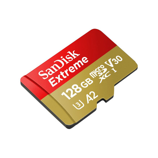 Карта памет SanDisk Extreme 128GB, microSDXC, UHS-I, V30, A2, 160MB/s + Adapter