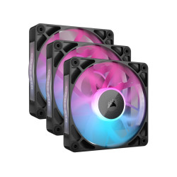 Комплект вентилатори Corsair RX120, 120mm, PWM, RGB, 2100 RPM, 3 броя, Magnetic Dome, iCUE LINK