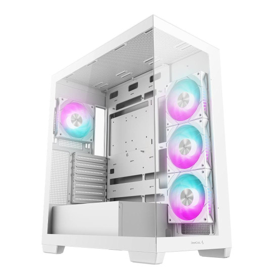 Кутия за компютър DeepCool CG580 4F WH V2, Mid Tower, 2 x USB 3.0, 1 x USB Type-C Gen 2, 1 x Audio, White