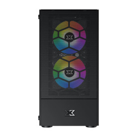 Кутия за компютър Xigmatek Oreo Black EN47758, M-ATX, USB3.0x1 + USB2.0x2, Meshed Grill FP, Left TG, 3PCS X24F Fixed RGB Fan
