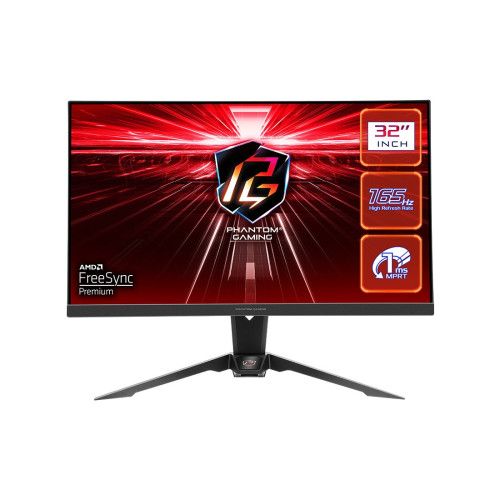 Монитор Asrock PG32QF2B, 31.5 инча, QHD 2560x1440, VA, 165Hz, 1ms, 92% sRGB, 3000:1, 550 cd/m², Flicker-free, 2xHDMI 2.0, 1xDisplayPort 1.2, 1xAudio Jack, Wi-Fi антена, 2x2W Speakers