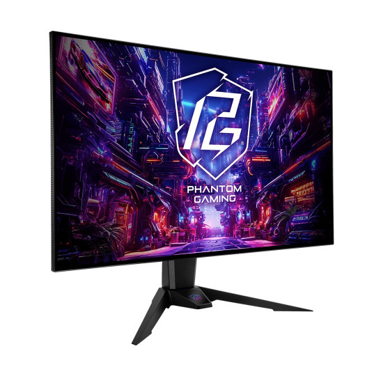 Монитор Asrock PGO32UFS, 31.5 инча, 4K OLED 3840x2160, 240/480Hz, 0.03ms, 132% sRGB, 2xHDMI 2.0, 2xDisplayPort 1.2, 4xUSB 3.2, 1xUSB-C, 1xAudio Jack, Wi-Fi антена, 2x5W Speakers
