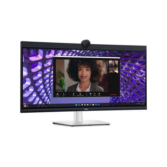 Монитор Dell Pro P3424WEB, 34 инча, WQHD 3440x1440, IPS, 60Hz, 5ms, HDMI/DP/RJ45, 4MP камера, 2x5W Speakers, USB-C/USB-A/Thunderbolt
