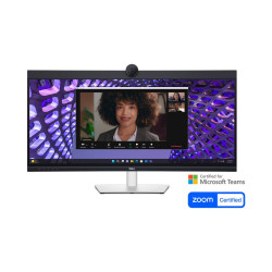 Монитор Dell Pro P3424WEB, 34 инча, WQHD 3440x1440, IPS, 60Hz, 5ms, HDMI/DP/RJ45, 4MP камера, 2x5W Speakers, USB-C/USB-A/Thunderbolt