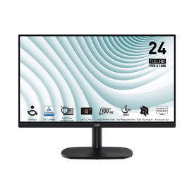 Монитор MSI PRO MP245V, 23.8 инча, VA, 1920x1080, 100Hz, 1ms MPRT, HDMI, VGA