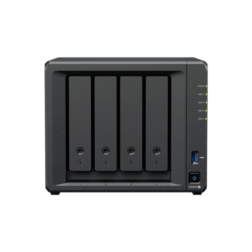 NAS устройство Synology DiskStation DS925+, 4-bay, AMD Ryzen V1500B, 4GB RAM, 2x RJ-45 2.5GbE LAN, 2x USB 3.2