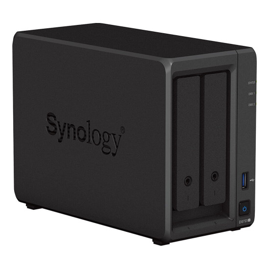NAS устройство Synology DS723+, 2-bay, AMD Ryzen R1600, 2GB RAM, 2x 1GbE RJ-45, 1x USB 3.2