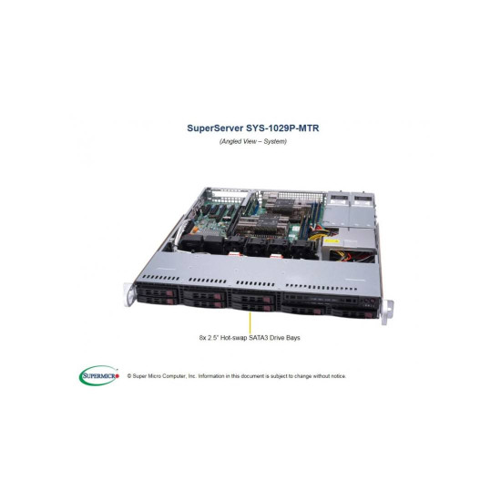 Сървър Supermicro SYS-6029P-TR, Intel Xeon Silver 4210R, 32 GB DDR4, RAID контролер SAS 9361-8i 12 Gb/s, 8 вътрешни SAS/SATA порта, 2 x 1.92 TB Samsung SM883 SATA SSD