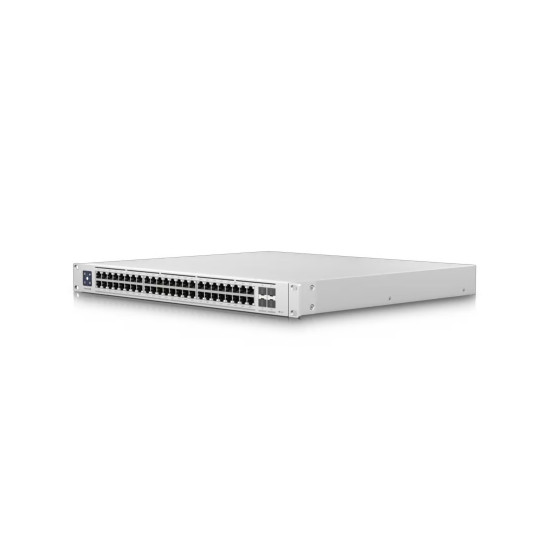 Суич Ubiquiti Enterprise 48 PoE, USW-ENTERPRISE-48-POE-EU, Managed, Layer 2, Layer 3, 48x100/1000/2500Base-T, 4xSFP+, 802.3af, 802.3at, 320Gbps, LED, 442x400x44 мм