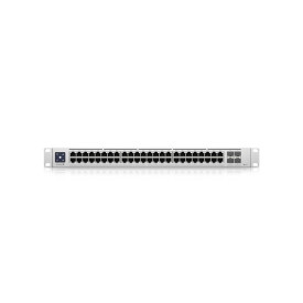 Суич Ubiquiti Enterprise 48 PoE, USW-ENTERPRISE-48-POE-EU, Managed, Layer 2, Layer 3, 48x100/1000/2500Base-T, 4xSFP+, 802.3af, 802.3at, 320Gbps, LED, 442x400x44 мм