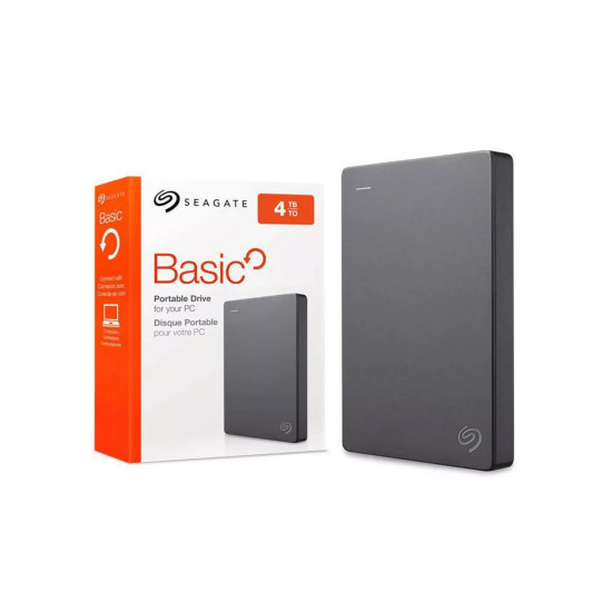 Външен твърд диск Seagate Basic, 4TB, USB 3.0, 2.5 инча, Plug and Play, STJL4000400
