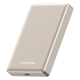 Външна батерия Canyon OnPower 510 Slim, USB-C Power Bank, 10000mAh, PD 20W, MagSafe, Beige