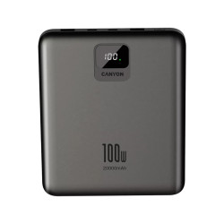 Външна батерия Canyon PB-2008, 20000 mAh, USB-C PD 100W, 2 x USB-A QC 3.0, Dark Grey