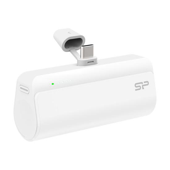 Външна батерия Silicon Power QD50, 5000mAh, USB-C, Quick Charge 3.0, White