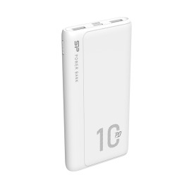 Външна батерия Silicon Power QP15, 10000mAh, PD 18W, QC3.0, USB-C + 2x USB-A, Micro-USB вход, White