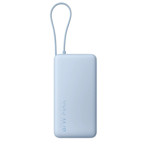 Външна батерия Xiaomi, 20000 mAh, 67 W, вграден кабел, Ice Blue