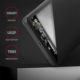 Външна кутия за диск AXAGON EE25-SLC SuperSpeed, USB-C, USB-A, 2.5 инча HDD/SSD