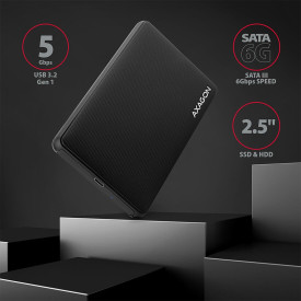 Външна кутия за диск AXAGON EE25-SLC SuperSpeed, USB-C, USB-A, 2.5 инча HDD/SSD