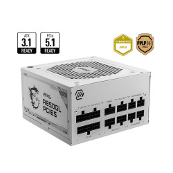 Захранване MSI MAG A850GL PCIE5, 850W, 80 Plus Gold, Fully Modular, White