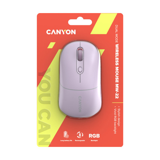 Безжична мишка CANYON MW-22, Pearl Rose