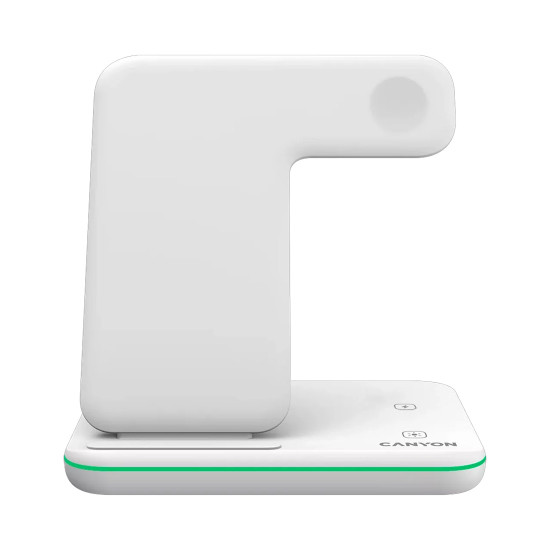 Безжично зарядно CANYON WS-303, 15W, 3 в 1, White
