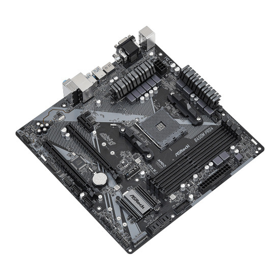 Дънна платка ASRock B450M PRO4, AM4, 4x DDR4, 1x PCIe 3.0 x16