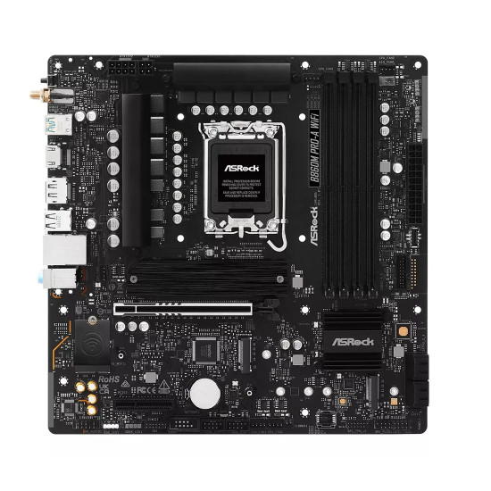 Дънна платка ASRock B860M Pro-A Wi-Fi, LGA 1851, 4 x DDR5, Wi-Fi, Bluetooth, mATX