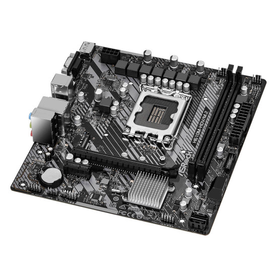 Дънна платка ASRock H610M-HDV/M.2, mATX, Socket LGA1700, 2x DDR4, 1x PCIe 4.0 x16