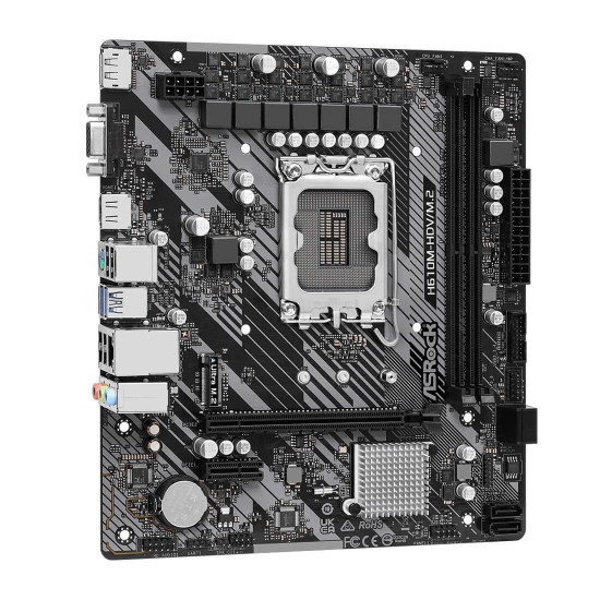 Дънна платка ASRock H610M-HDV/M.2, mATX, Socket LGA1700, 2x DDR4, 1x PCIe 4.0 x16