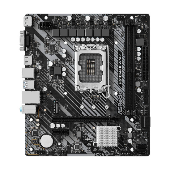 Дънна платка ASRock H610M-HDV/M.2, mATX, Socket LGA1700, 2x DDR4, 1x PCIe 4.0 x16