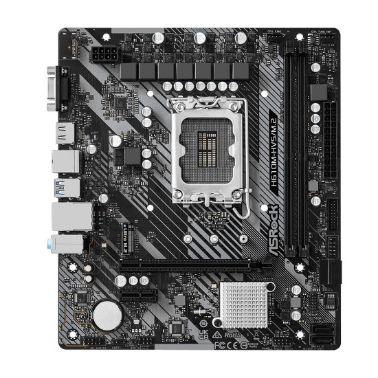 Дънна платка ASRock H610M-HVS, mATX, Socket LGA1700, 2x DDR4, 1x PCIe 4.0 x16