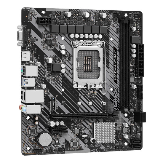 Дънна платка ASRock H610M-HVS, mATX, Socket LGA1700, 2x DDR4, 1x PCIe 4.0 x16