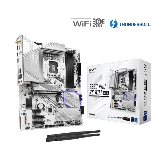 Дънна платка ASRock Z890 Pro RS WiFi White, ATX, LGA1851, DDR5