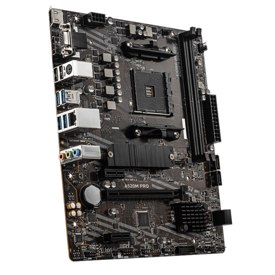Дънна платка MSI A520M PRO, AM4, 2xDDR4, DP, VGA, HDMI, GLAN, mATX
