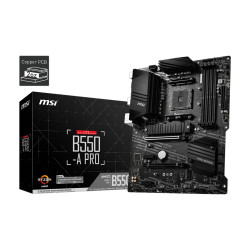 Дънна платка MSI B550-A PRO, ATX, Socket AM4, AMD B550, Dual Channel DDR4, 1x PCIe 4.0/3.0 x16 