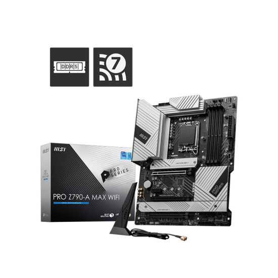 Дънна платка MSI PRO Z790-A MAX WIFI, ATX, Socket 1700, Dual Channel 4x DDR5, 3x PCIe x16