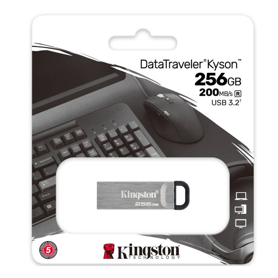 Флаш памет Kingston DataTraveler Kyson, 256GB, USB 3.2 Gen 1, Metal