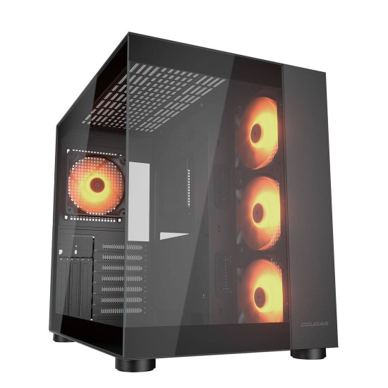 Кутия за компютър COUGAR FV150 RGB, Mid Tower, Black