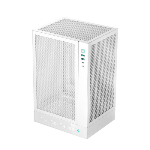 Кутия за компютър DeepCool CH170 DIGITAL , 2 x USB 3.0, 1 x USB Type-C Gen 2, 1 x Audio, White